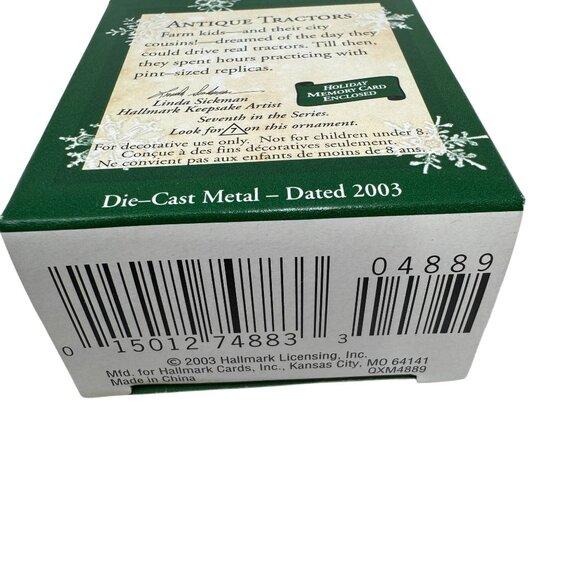 Hallmark 2003 Keepsake Ornament Antique Tractors Miniature Collectors Series Die - Picture 4 of 4